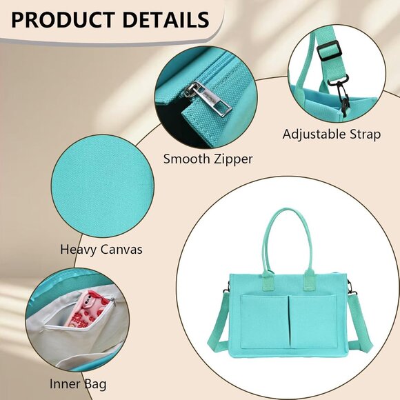 Everyday Canvas Shoulder Bag with Large Capacity - Ideal for Travel & Gifts - Picture 3 of 6